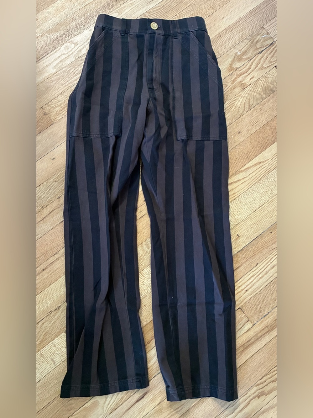 Big Bud Press Black and Brown Vertical Stripe Classic Work Pants